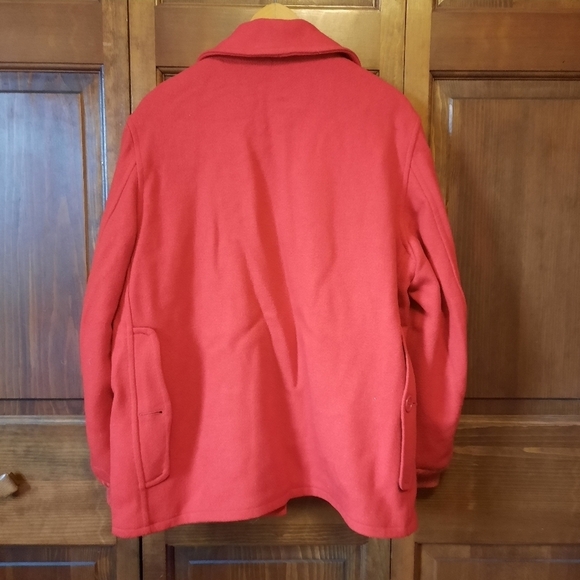 Vintage 1960s Soo wool red knit insulated full metal zipper hunting field coat - Picture 10 of 15
